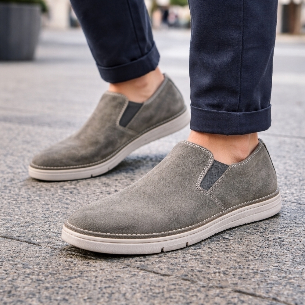 Clarks Un Tailor Tie Gray Suede Slip-On Shoes | Men’s 11